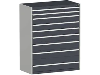 ladekast HxBxD 1600x1300x650mm 9laden RAL7035 front RAL7016 - 2