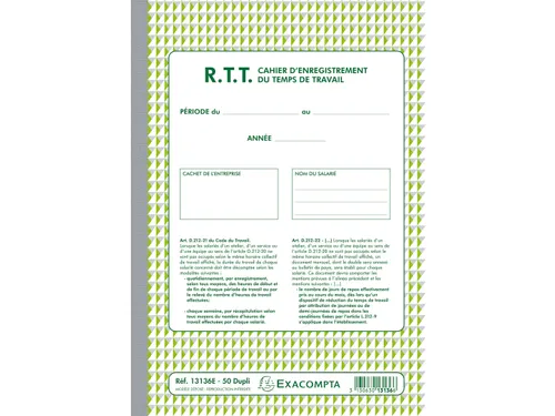 Rtt Enreg.du Temps D E Travail 50D A.