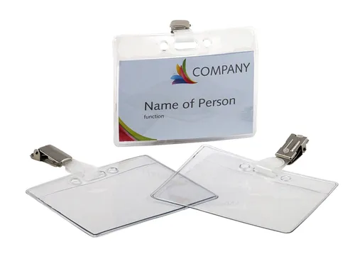 Badge Europel met strip en clip 90x60mm
