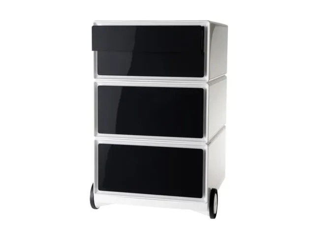 Verrijdbaar Ladeblok 642x390x436mm 4laden Romp Wit Front Zwart