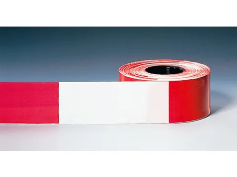 afzettape,band LxB 500mx80mm,PE,rood/wit