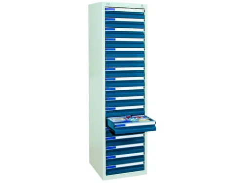 ladekast HxBxD 1800x500x500mm 17laden vergrendeling RAL7035 RAL5010