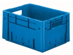Euronorm Stapelkrat 120x400x300mm 9 2l Wanden/Bodem Gesloten Blauw