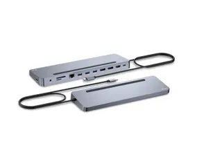 USB-C Metal Ergonomic 3x 4K Display Docking Station + Power Delivery 1 - 2