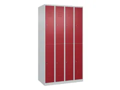 dubbeldekse locker,HxBxD 1850x1000x500mm,4x2vak.,vak B 250mm,cil.-slot