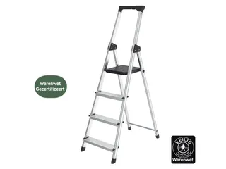 Huishoudtrap aluminium SL400 zilver 4 Treden - 5