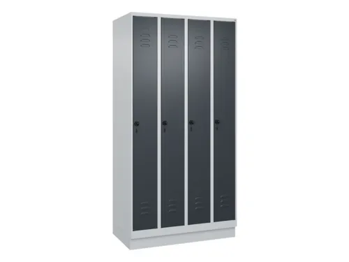 locker,HxBxD 1950x1000x500mm,4vak,vak B 250mm,draaigrendel,sokkel