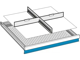 Indelingsmateriaal H 300mm 1gesleufde Lengteverdeler/2dwarsverdelers - 2