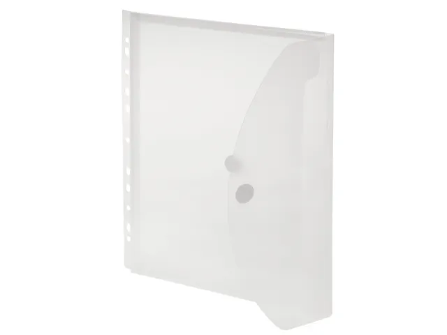 enveloptas transparant A4 met stretchplooi perforatierand en klittenba