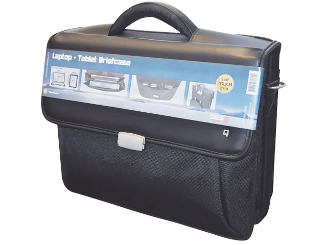 Aktetas met laptop compartiment 15 inch Zwart Polyester