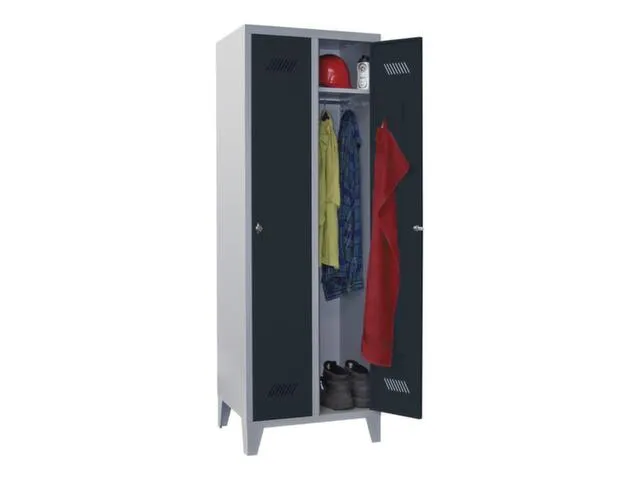 Garderobekast 1850x630x500mm 2 Vakken Klink Ral7035 Front Ral7016