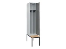 locker met bank,voor scheiding van kleding,HxBxD 2120x400x815mm,1vak
