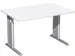 Bureau C-Poot HxBxD 680-800x1200x800mm Decor wit Zilverkleurig
