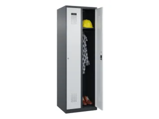 locker,HxBxD 1850x600x500mm,2vak,vak B 300mm,cil.-slot,staand op vloer - 1