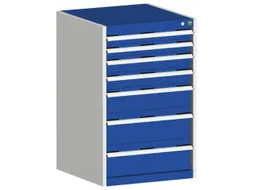 ladekast HxBxD 1000x650x525mm 7laden romp RAL7035 front RAL5010