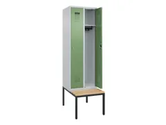 locker met bank,HxBxD 2120x600x815mm,2vak,vak B 300mm,cilinderslot
