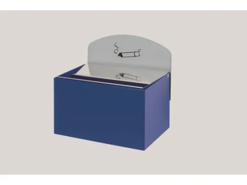 Wandasbak 125x 200x 125mm Achterwand Verzinkt Plaatstaal Gentiaanblauw