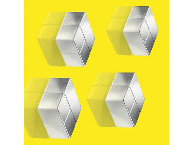 Magneten Sigel voor glasbord set 4stuks zilverkleurig C10 20x10x20mm