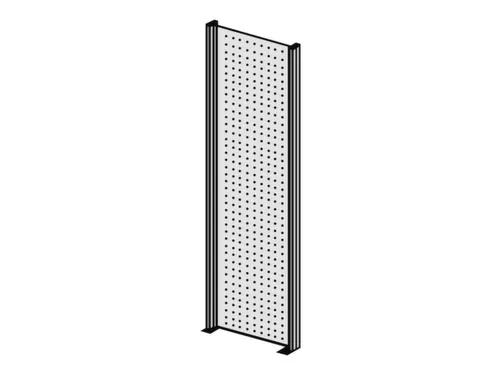 zijwand,v. inhaakstelling,HxD 2500x300mm,staal,RAL7035,perforatieplaat