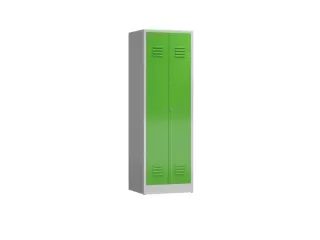 Lockerkast 1800x590x500mm 2 vakken, klinksluiting, RAL6018 - 1