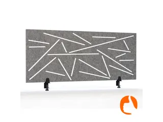 Akoestisch Bureaupaneel met patroon uitsnede 60x160cm Grijs - 1