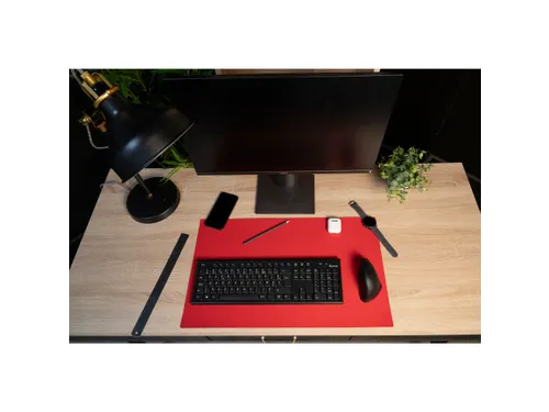 Onderlegger PU 35x60cm zwart/rood