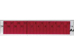 insteekbord,HxB 27x76mm,kunststof,rood transparant