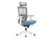Bureaustoel luxe blauw stof multi verstelbaar hoofdsteun netrug - 2