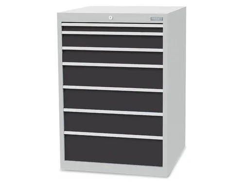 ladekast,HxBxD 1019x705x736mm,7lade(n),cilinderslot,romp RAL7035
