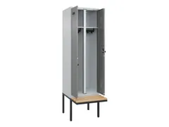 locker met bank,voor scheiding van kleding,HxBxD 2120x600x815mm,2vak