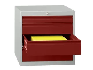 ladekast,HxBxD 600x715x600mm,4lade(n),cil.-slot,RAL7035,front RAL3000 - 2