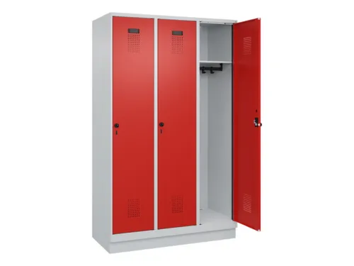 locker,HxBxD 1950x1200x500mm,3vak,vak B 400mm,draaigrendel,sokkel