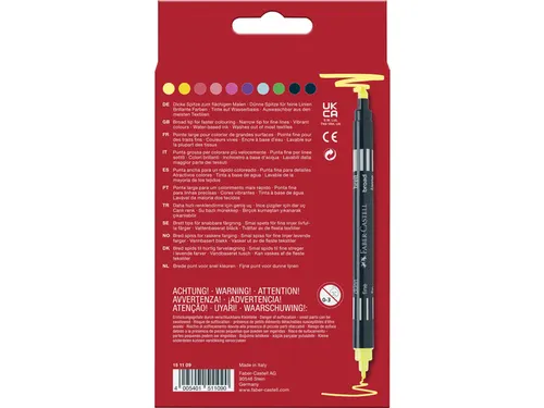 viltstiften Faber-Castell Duo neon kleuren in etui a 10 stuks