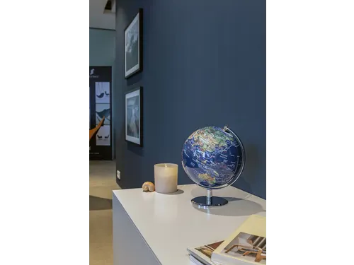 TROIKA Wereldbol Lunar 20cm Chroom Blauw-Groen