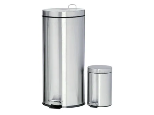 Afvalbak Pedaalemmer Rond 30 Liter Mat Rvs