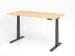 Bureau assis-debout électrique 640-1290x1600x800mm érable/graphite