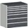 ladekast HxBxD 1000x1050x650mm 7laden RAL7035 front RAL7016