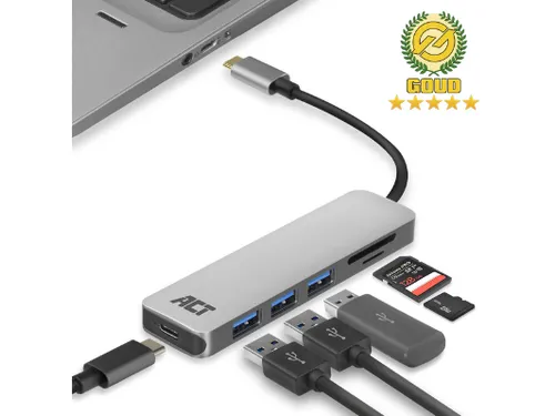 USB-C Hub 3.0 3x USB-A Cardreader PD