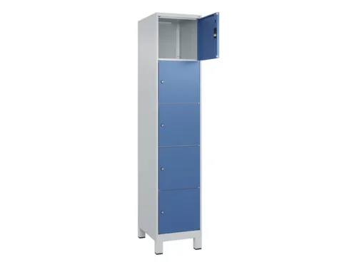 lockerkast,HxBxD 1950x400x500mm,1x5vakken,vak B 400mm,cil.-slot,voeten
