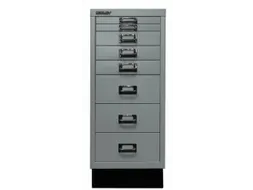 kantoor-ladekast HxBxD 670x279x380mm 8 laden romp zilverkleurig staal