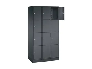 lockerkast,HxBxD 1950x920x500mm,3x4vakken,cil.-slot,sokkel - 1