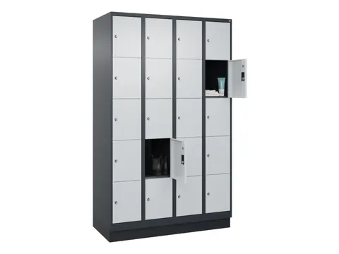 lockerkast,HxBxD 1950x1200x500mm,4x5vakken,vak B 300mm,cil.-slot