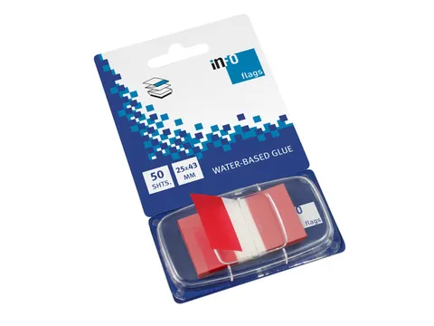 Info flags 25x43mm rood blister à 50 stuks