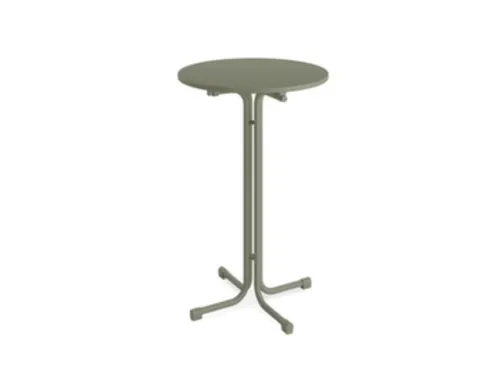 statafel,HxØ 1090x800mm,rond,4voeten groen,blad MDF groen