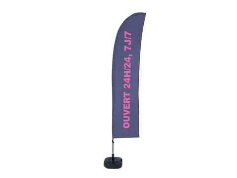 Beachflag 430cm complete set 'OUVERT 24/7'