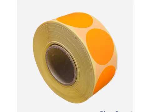 Etiket Rond Fluor Oranje 35mm Op rol 2000 Stuks