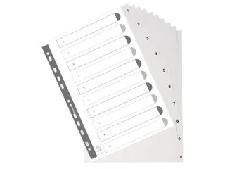 Tab.gerecycled PP A4 bedrukt 1-10 grijs - 4