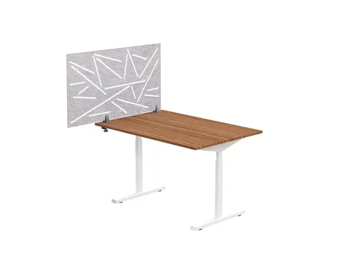 Akoestisch Bureaupaneel met patroon uitsnede 60x120cm Lichtgrijs