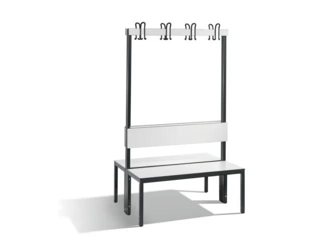 omkleedbank,HxLxD 1650x1000x760mm,HPL wit,frame staal RAL7021