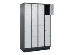 lockerkast,HxBxD 1950x1200x500mm,4x4vakken,vak B 300mm,cil.-slot